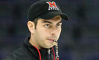 Enrico Blasi (Miami - Head Coach) - The Miami University RedHawks practiced on Friday, April 10, 2009, during the 2009 Frozen Four at the Verizon Center in Washington, DC. (Melissa Wade)