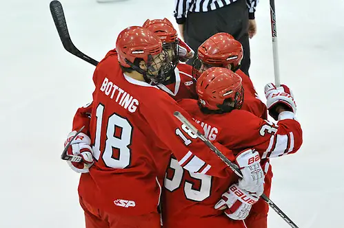 2012 DIII  Plattsburgh vs Oswego- At the 5:10 mark #5 Paul Puglisi scores the first goal of the game for Plattsburgh; Copyright 2012 Angelo Lisuzzo (Angelo Lisuzzo)