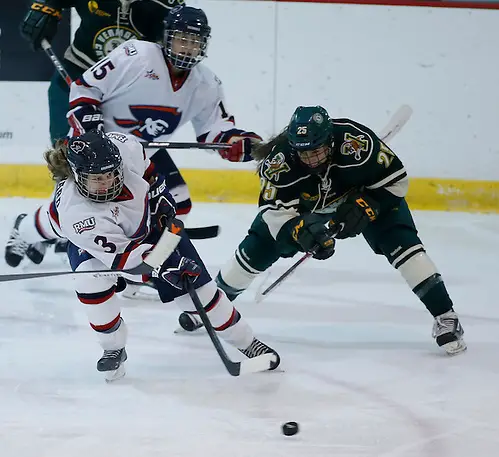 RMU womens hockey.  Photo by Jason Cohn (JASON COHN/RMU ASSIGNED)