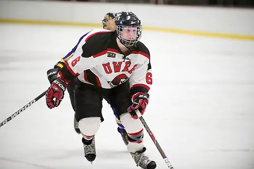 Wis.-River Falls Falcons forward Katie Batters.Falcons shut out UW-Stevens Point 7-0 in the O'Brien Cup Championship semifinals  held in W.H. Hunt Arena Friday  March 1, 2013.  .photos by Kathy M Helgeson (Kathy M Helgeson)