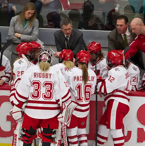 12 Jan 13: Mark Johnson (Wisconsin Head Coach) The University of Wisconsin Badgers host the Ohio State Buckeyes at La Bahn Arena in Madison, WI. (Dan Sanger)