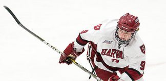 Lyndsey Fry (Harvard - 9) - The Boston College Eagles defeated the Harvard University Crimson 4-2 in the 2012 Beanpot consolation game on Tuesday, February 7, 2012, at Walter Brown Arena in Boston, Massachusetts. (Melissa Wade)