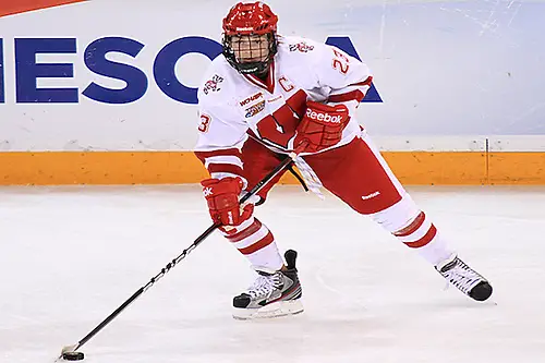 Wisconsin's Hilary Knight during the NCAA Semifinal vs Boston College (2012 Dave Harwig)