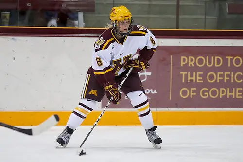 Photo By: Jim Rosvold 10 Dec 11: Amanda Kessel (Minnesota - 8) The University of Minnesota Golden Gophers host the Ohio State Buckeyes in a WCHA (Women's) match up at Ridder Arena in Minneapolis, MN. (Jim Rosvold)