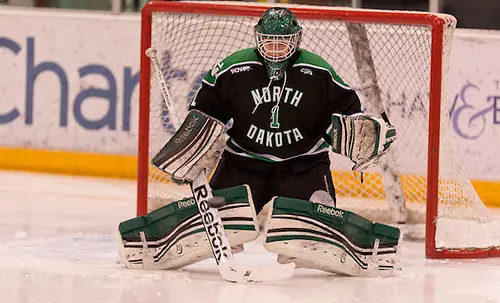 (Shelby Amsley-Benzie-1 North Dakota).26  Jan. 13  St. Cloud State University hosts The University of North Dakota in a WCHA  match-up at the National Hockey and Event Center in St. Cloud,MN (BRADLEY K. OLSON)