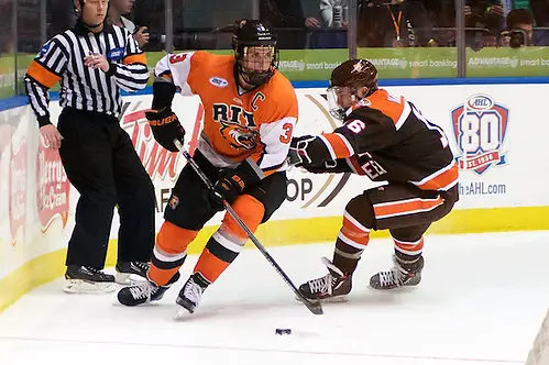 Photo By: Omar Phillips Alexander Kuqali (3 - RIT), Brandon Hawkins - (16 - Bowling Green) (Omar Phillips)