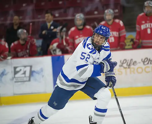 Jonathan Kopacka of Air Force, Air Force vs. Ohio State, Icebreaker Tournament, 10/08/16, Denver, Colorado (Candace Horgan)