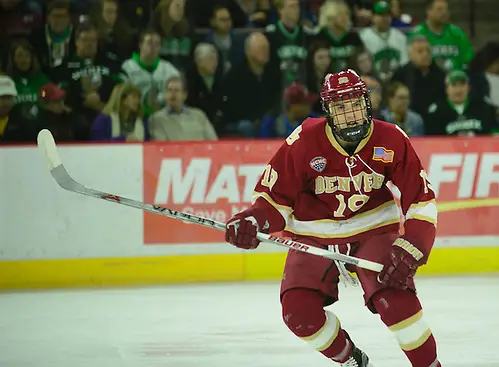 Troy Terry of Denver North Dakota at Denver, 2-12-16 (Candace Horgan)