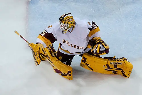 Photo By: Jim Rosvold/USCHO.com 01 Oct 16: The University of Minnesota Duluth Bulldogs host the Michigan Technological University Huskies in a non-conference matchup at Amsoil Arena in Duluth, MN. (Jim Rosvold/USCHO.com)