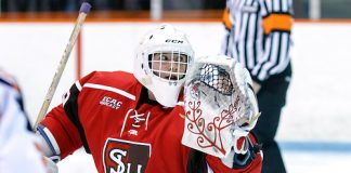 Grace Harrison (St. Lawrence - 29) made 27 saves and improved to 8-0-1. ((c) Shelley M. Szwast 2016)