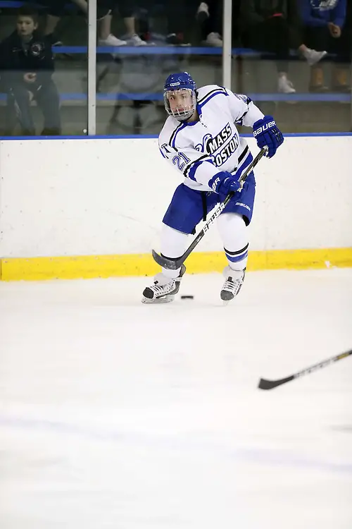 Defenseman Tyler Bishop is focused on a repeat title run for the Massachusetts-Boston Beacons. (Massachusetts-Boston Athletics)