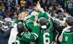 The Quinnipiac University Bobcats and University of North Dakota Fighting Hawks play for the 2016 D1 National Championship on Saturday, April 9, 2016, at Amalie Arena in Tampa, Florida. (Melissa Wade)