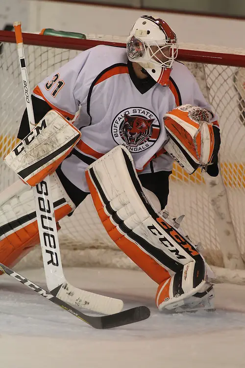 Senior goalie Mike DeLaVergne of Buffalo State Senior goalie Mike DeLaVergne of Buffalo State. (Buffalo State Athletics)