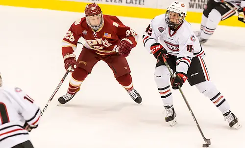 Photo By: Bradley K. Olson 17 Jan.20 Denver Pioneers and St. Cloud State University meet in a NCHC conference match-up at theHerb Brooks National Hockey Center (Bradley K. Olson)