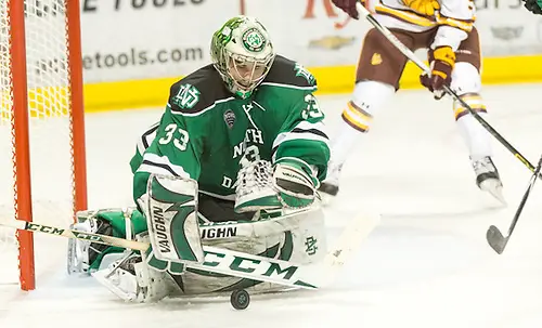 Cam Johnson (North Dakota-33) 16 Feb. 19 University of North Dakota and University of Minnesota Duluth meet in a NCHC conference match-up at the Ralph Engelstad Arena in Grand Forks, ND (Bradley K. Olson)