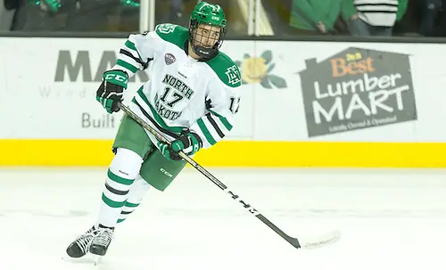 Tyson Jost (North Dakota-17) 16 October 8 Canisius and University of North Dakota meet in a non conference contest at the Ralph Engelstad Arena in Grand Forks, ND (Bradley K. Olson)