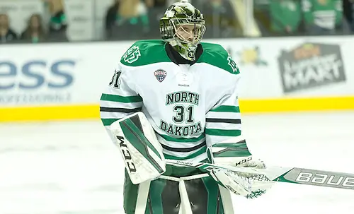 Photo By: Bradley K. Olson Matej Tomek (North Dakota-31) 16 October 8 Canisius and University of North Dakota meet in a non conference contest at the Ralph Engelstad Arena in Grand Forks, ND (Bradley K. Olson)