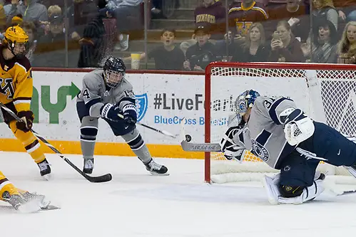13 Oct 17:  The University of Minnesota Golden Gophers host the Penn State University Nittany Lions in a B1G matchup at 3M Arena at Mariucci in Minneapolis, MN. (Jim Rosvold/USCHO.com)
