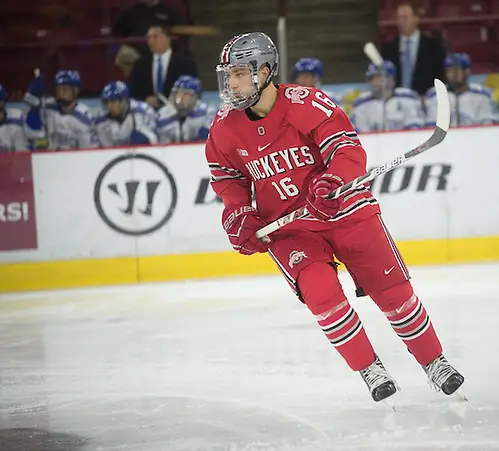 Matthew Weis of Ohio State,  Air Force vs. Ohio State, Icebreaker Tournament, 10/08/16, Denver, Colorado (Candace Horgan)