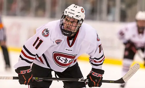 Ryan Poehling (SCSU-11) 2017 Nov. 17 St. Cloud State University hosts Colorado College in a NCHC game at the Herb Brooks National Hockey Center St. Cloud (Bradley K. Olson)