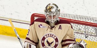 Katie Burt (BC - 33) - The Boston College Eagles defeated the visiting University of Vermont Catamounts 2-1 on Saturday, January 20, 2017, at Kelley Rink in Conte Forum in Chestnut Hill, Massachusetts. (Melissa Wade)