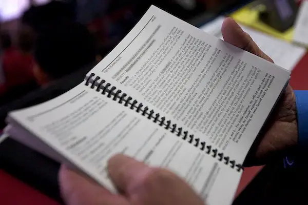 16 Dec 11: Reviewing the NCAA Rule Book. The St. Cloud State Huskies host the Denver University Pioneers in a WCHA match up at the National Hockey Center in St. Cloud, MN. (Jim Rosvold)