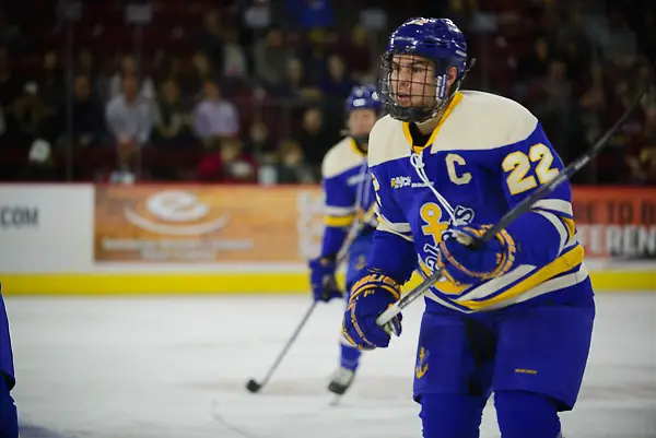 Aidan Wright of Lake Superior. Denver vs. Lake Superior at Magness Arena, 10/20/2017. (Candace Horgan)