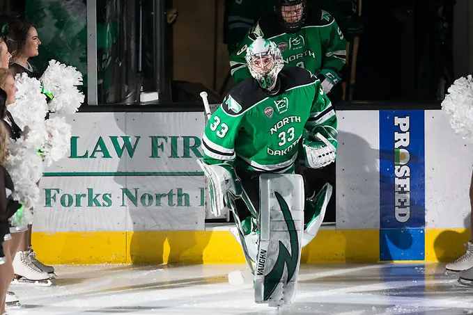 Cam Johnson (North Dakota-33)2018 Jan. 27 The University of North Dakota hosts Denver University in a NCHC matchup at the Ralph Engelstad Arena in Grand Forks, ND (Bradley K. Olson)