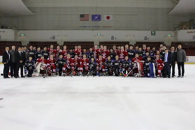 Saint John's players with Toyko team Saint John's players with Toyko team. (Saint John's Athletics)