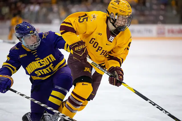 2 Nov 18: The University of Minnesota Golden Gophers host the Minnesota State University Maverick in a non-conference matchup at 3M Arena at Mariucci in Minneapolis, MN. Photo: Jim Rosvold/University of Minnesota (Jim Rosvold/University of Minnesota)