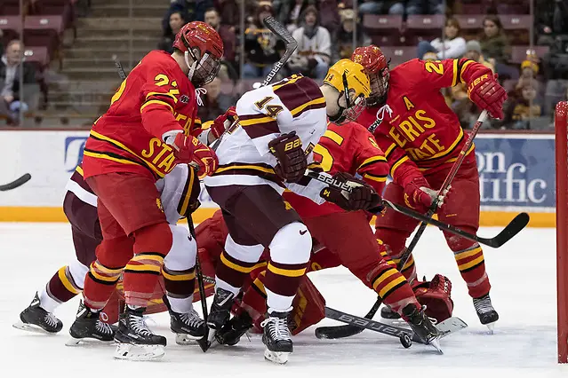 28 Dec 18: The University of Minnesota Golden Gophers host the Ferris State University Bulldogs in a non-conference matchup at 3M at Mariucci Arena in Minneapolis, MN (Jim Rosvold/University of Minnesota)