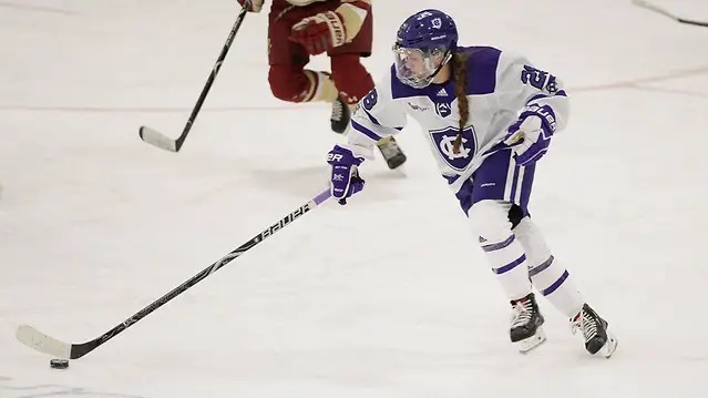 Carlie Magier of Holy Cross (Gil Tabot/Holy Cross)