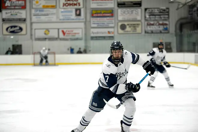 2018 UW-Stout Men's Hockey vs the Northland College Lumberjacks at home on Saturday December 8th, 2018/ UW - Stout Sports Information Photo Hunter Anderson of Wisconsin-Stout (Kyleah Rusch / UW-Stout Sports Information)