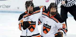 Sarah Fillier (L) and Maggie Connors (R) of Princeton (Princeton Athletics)