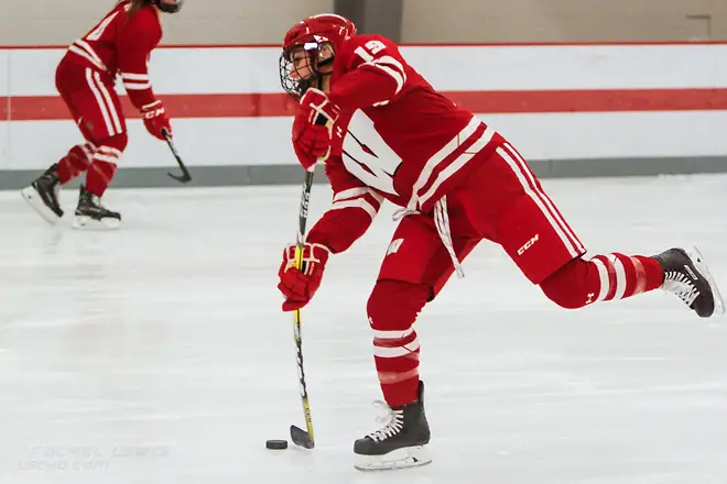 Annie Pankowski (Wisc - 19) The #1 Wisconsin Badgers complete the sweep over the Ohio State Buckeyes with a 5-0 win Saturday, December 10, 2016 at the OSU Ice Rink in Columbus, OH. (Rachel Lewis)