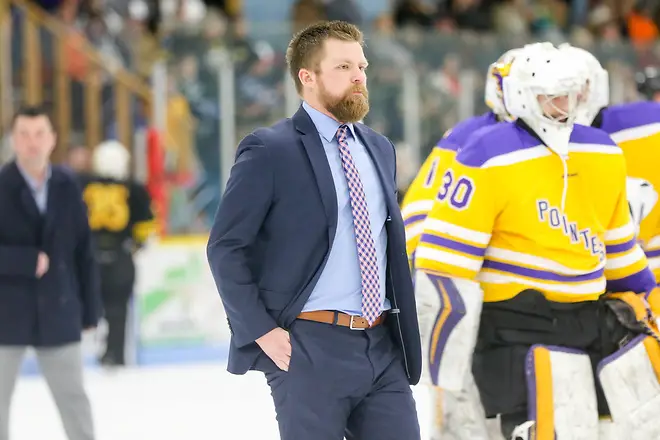 Coach Tyler Krueger of Wisconsin-Stevens Point (UWSP Athletics – Kylie Bridenhagen)