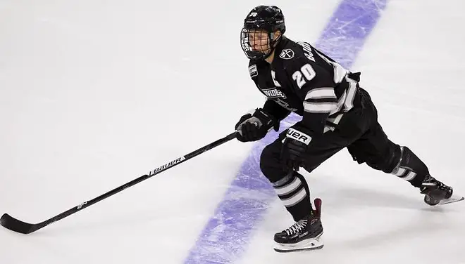 BOSTON, MA - OCTOBER 26: The Boston University Terriers host the Providence College Friars during NCAA men's hockey at Agganis Arena on October 26, 2018 in Boston, Massachusetts. (Photo by Rich Gagnon) Kasper Bjorkqvist (Rich Gagnon/Providence College photo: Rich Gagnon)
