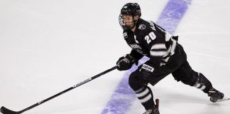 BOSTON, MA - OCTOBER 26: The Boston University Terriers host the Providence College Friars during NCAA men