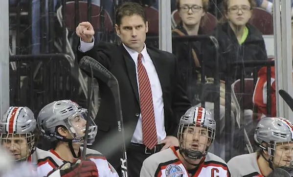 Ohio State's Steve Rohlik directs from the bench. (Jamie Sabau)
