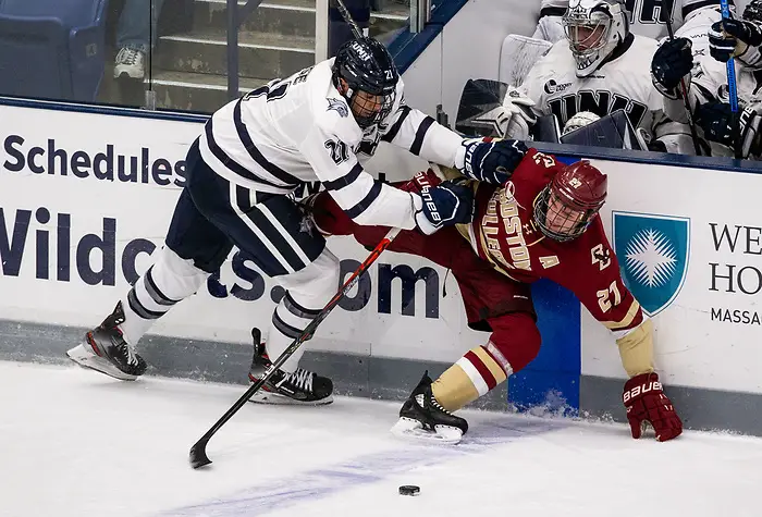 DURHAM, NH - NOVEMBER 1: The Boston College Eagles visit the New Hampshire Wildcats during NCAA men's hockey at the Whittemore Center on November 1, 2019 in Durham, New Hampshire. (Photo by Rich Gagnon/USCHO) (Rich Gagnon)
