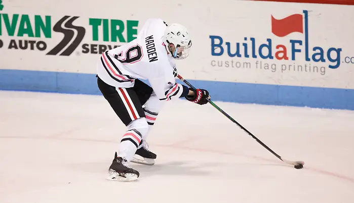 BOSTON, MA - JANUARY 31: Tyler Madden #9 of the Northeastern Huskies. The Providence College Friars visit the Northeastern Huskies during NCAA men's hockey at Matthews Arena on January 31, 2020 in Boston, Massachusetts. (Photo by Rich Gagnon/USCHO) (Rich Gagnon)