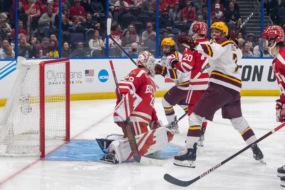 Late goal leads North Dakota past Denver, into NCAA Frozen Four final